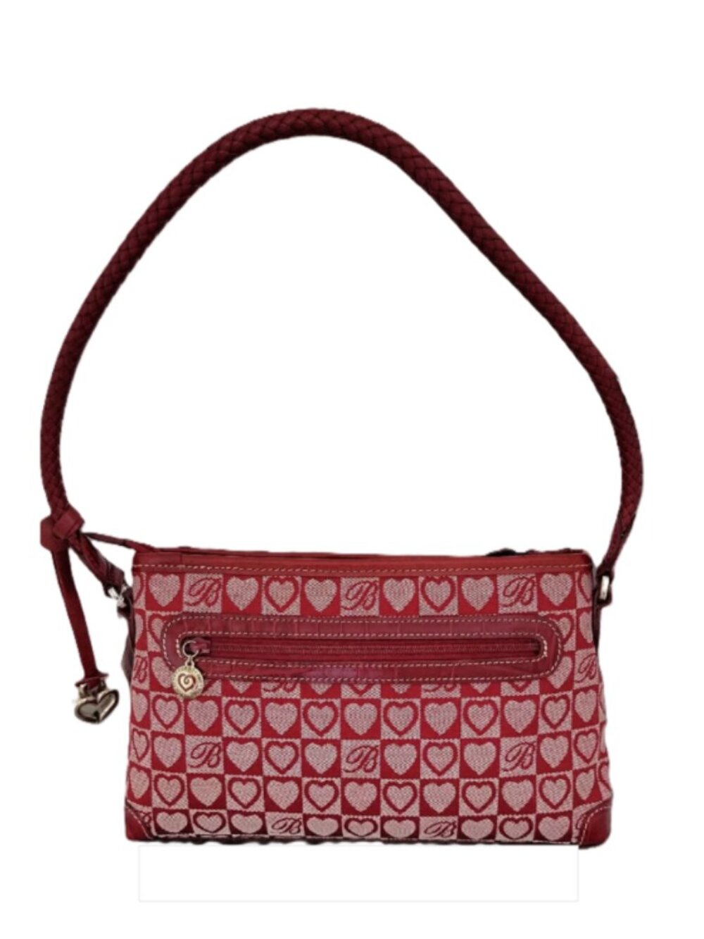 Brighton Red Logo Signature Jacquard Purse Handbag NWT